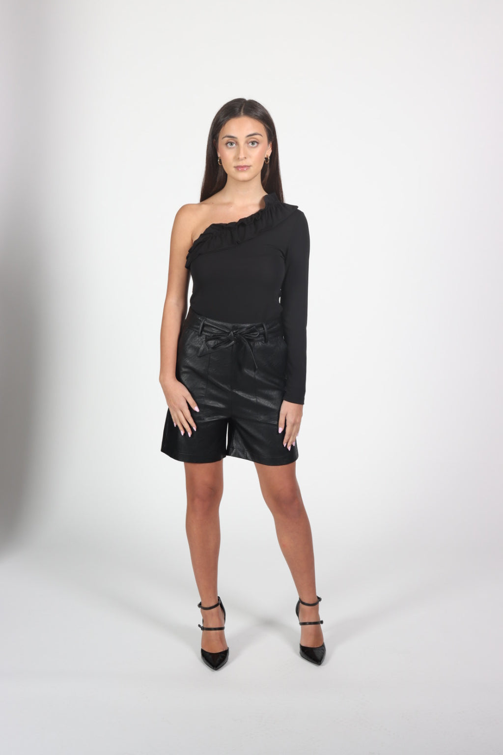 Flirtatious One-Sleeve Blouse