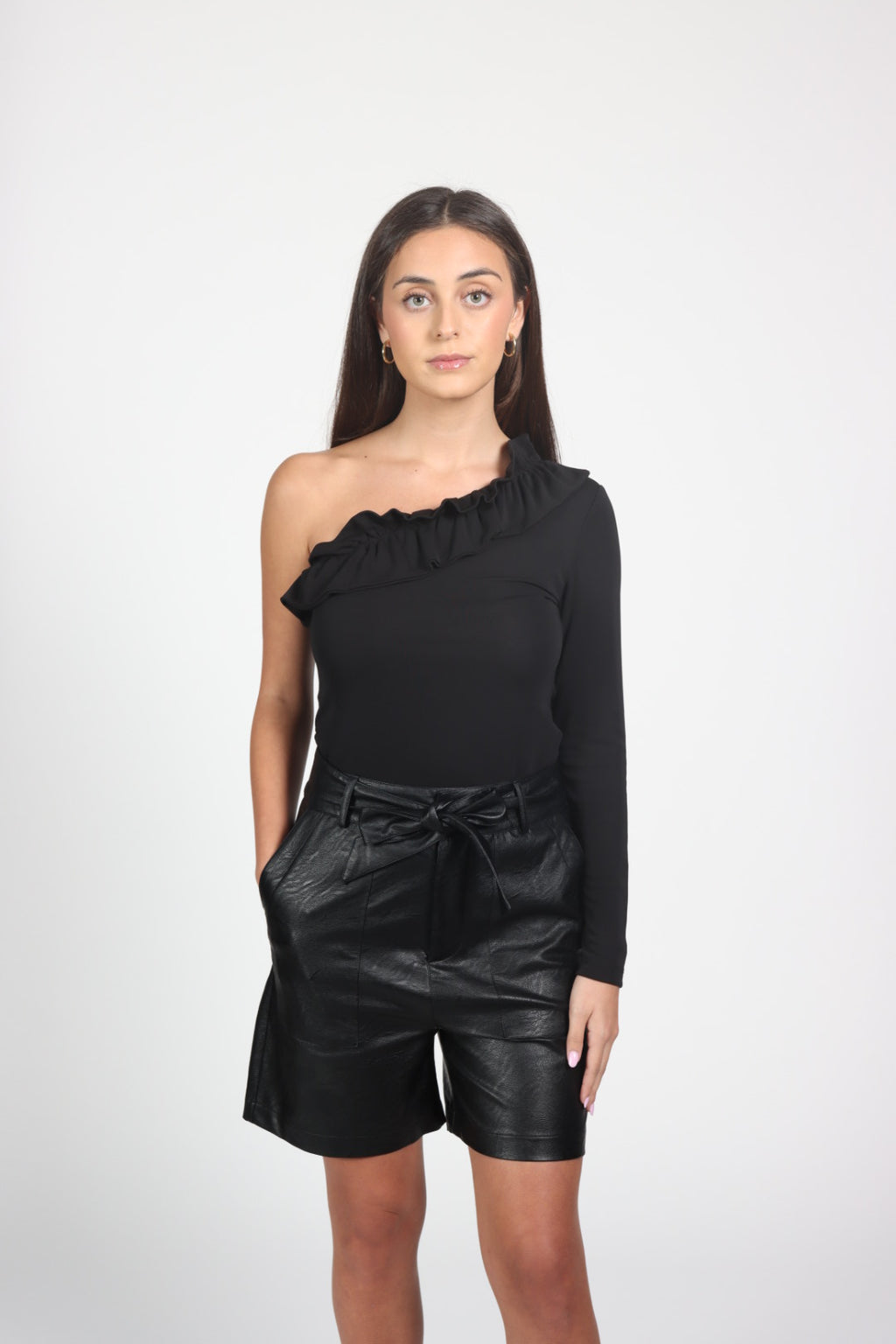 Flirtatious One-Sleeve Blouse