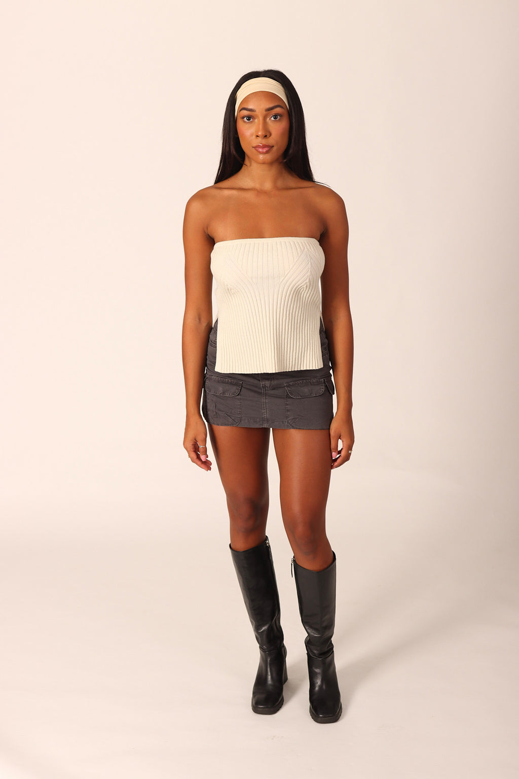 Ribbed Sweater Tube Top