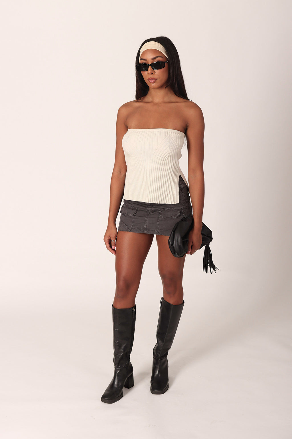 Ribbed Sweater Tube Top