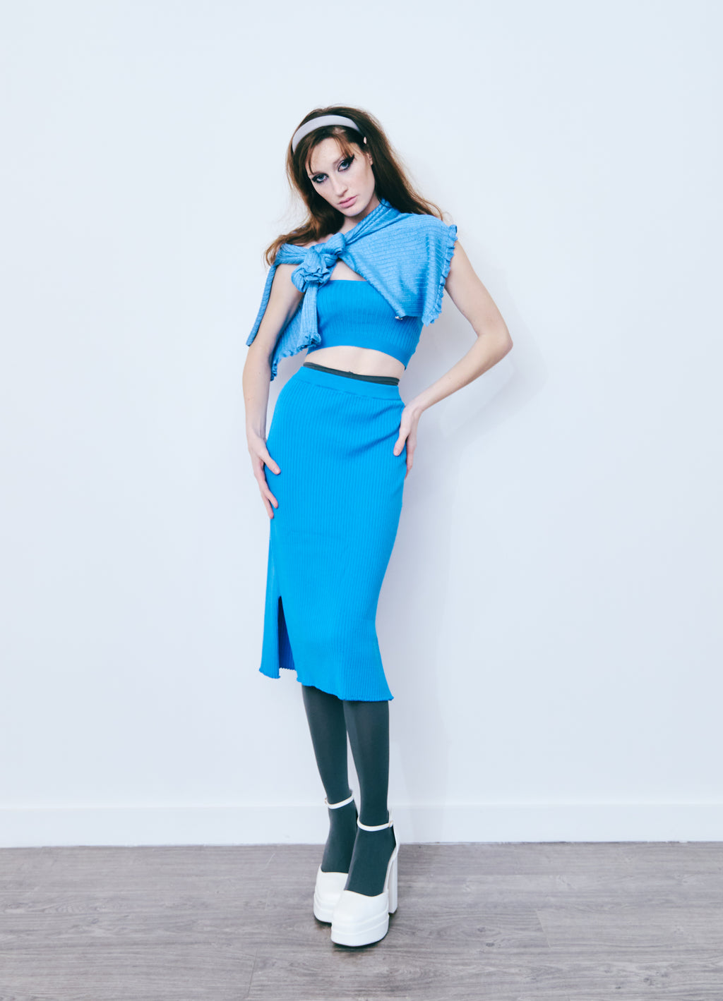 Ribbed Midi Skirt