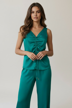 Satin Cinched Blouse