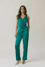 Satin Cinched Blouse