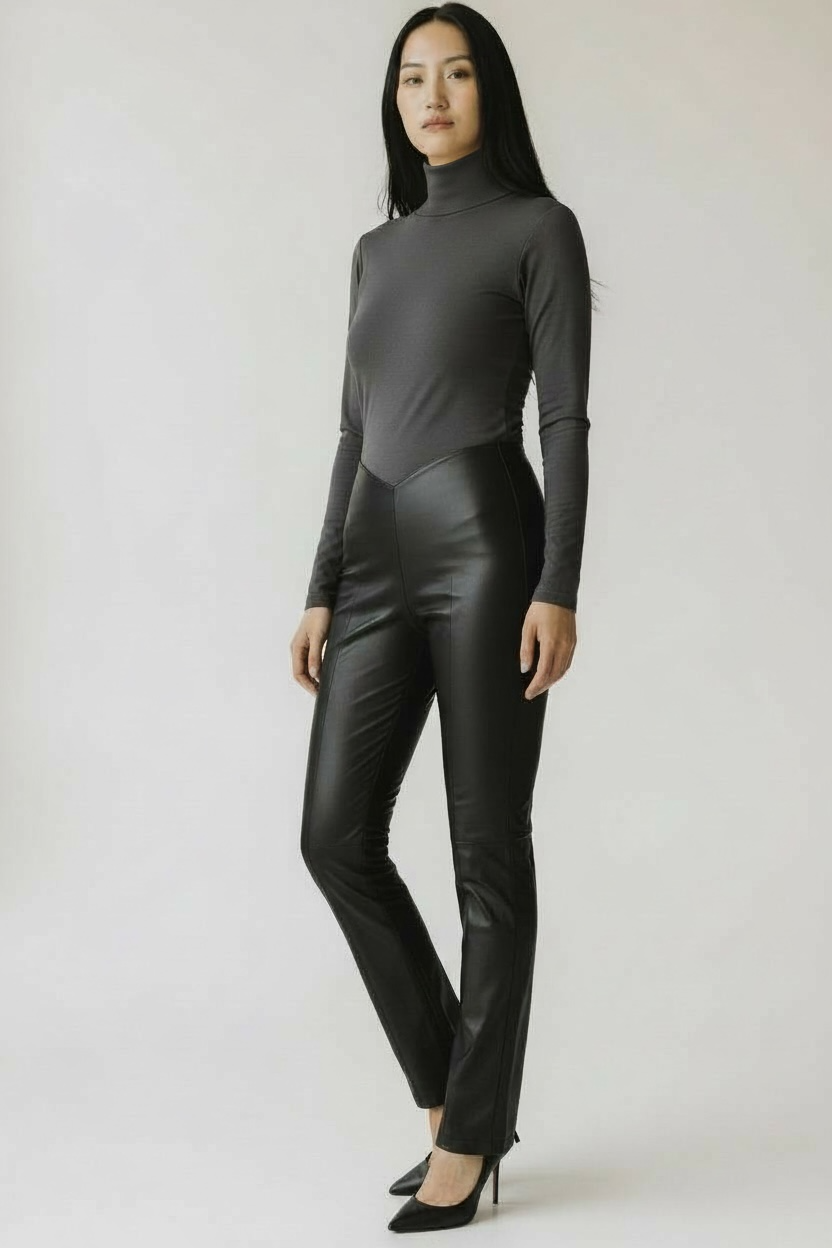 Vegan Leather Cinched Pants