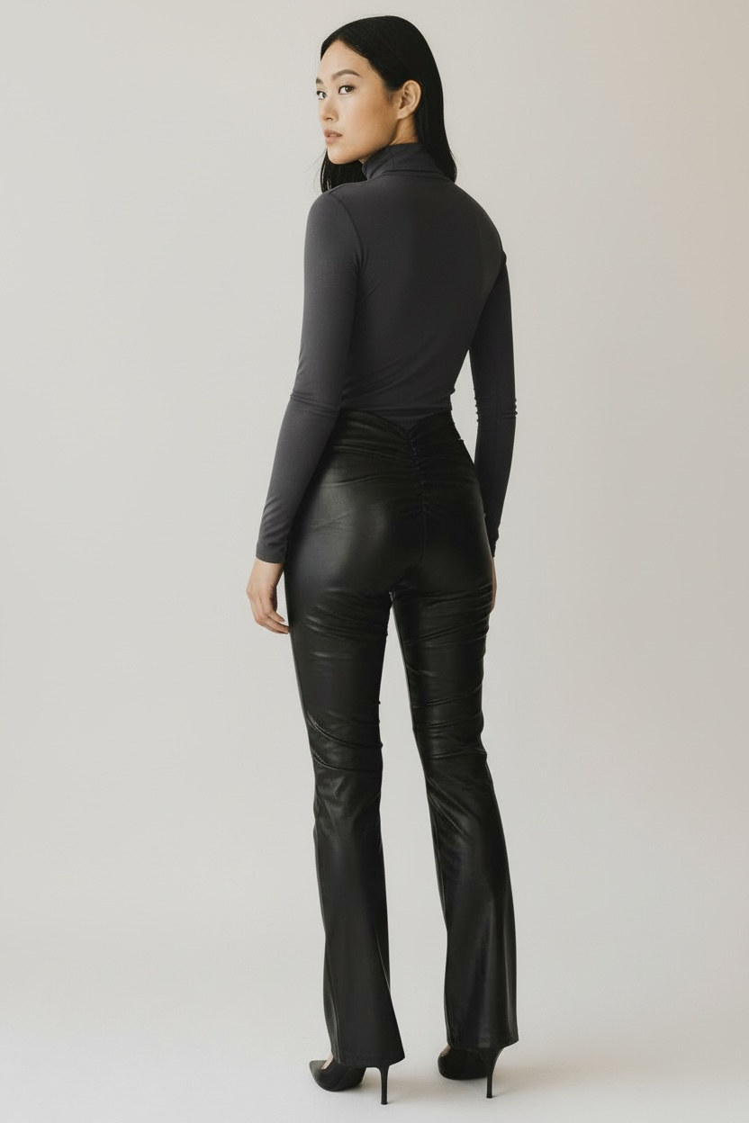 Vegan Leather Cinched Pants