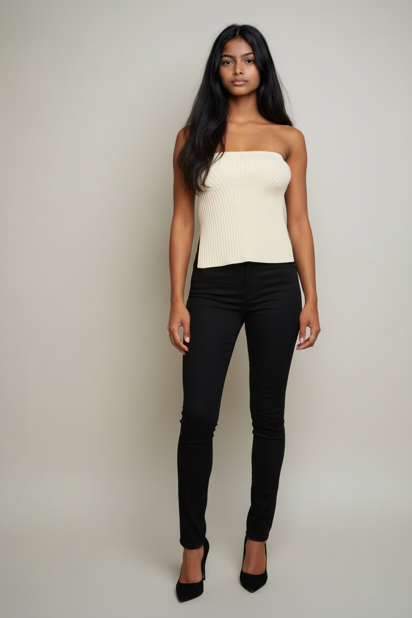 Ribbed Sweater Tube Top