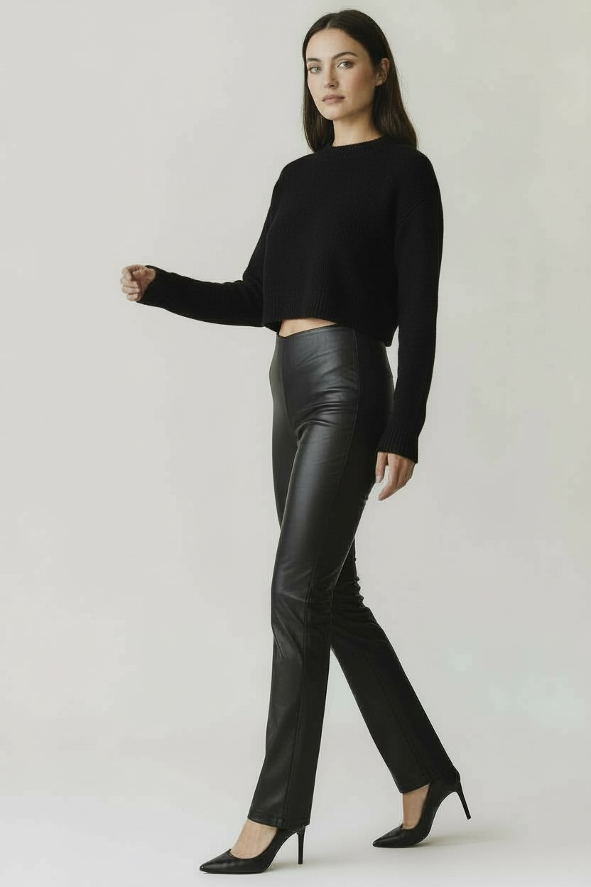 Vegan Leather Cinched Pants