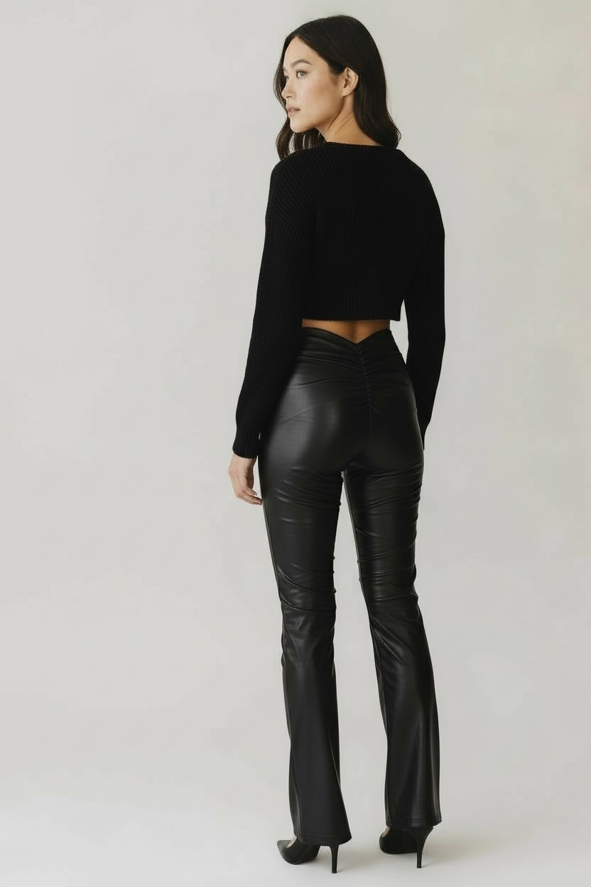 Vegan Leather Cinched Pants