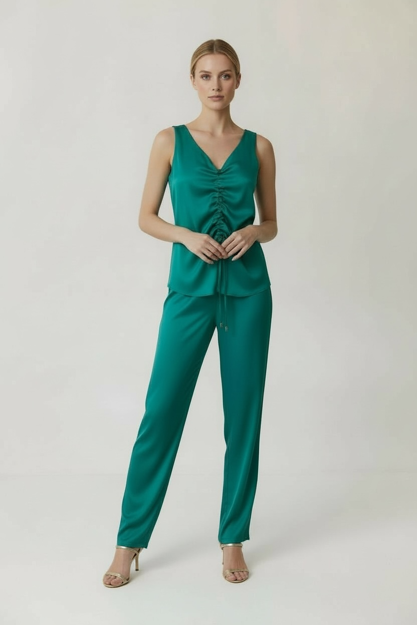 Satin Cinched Blouse