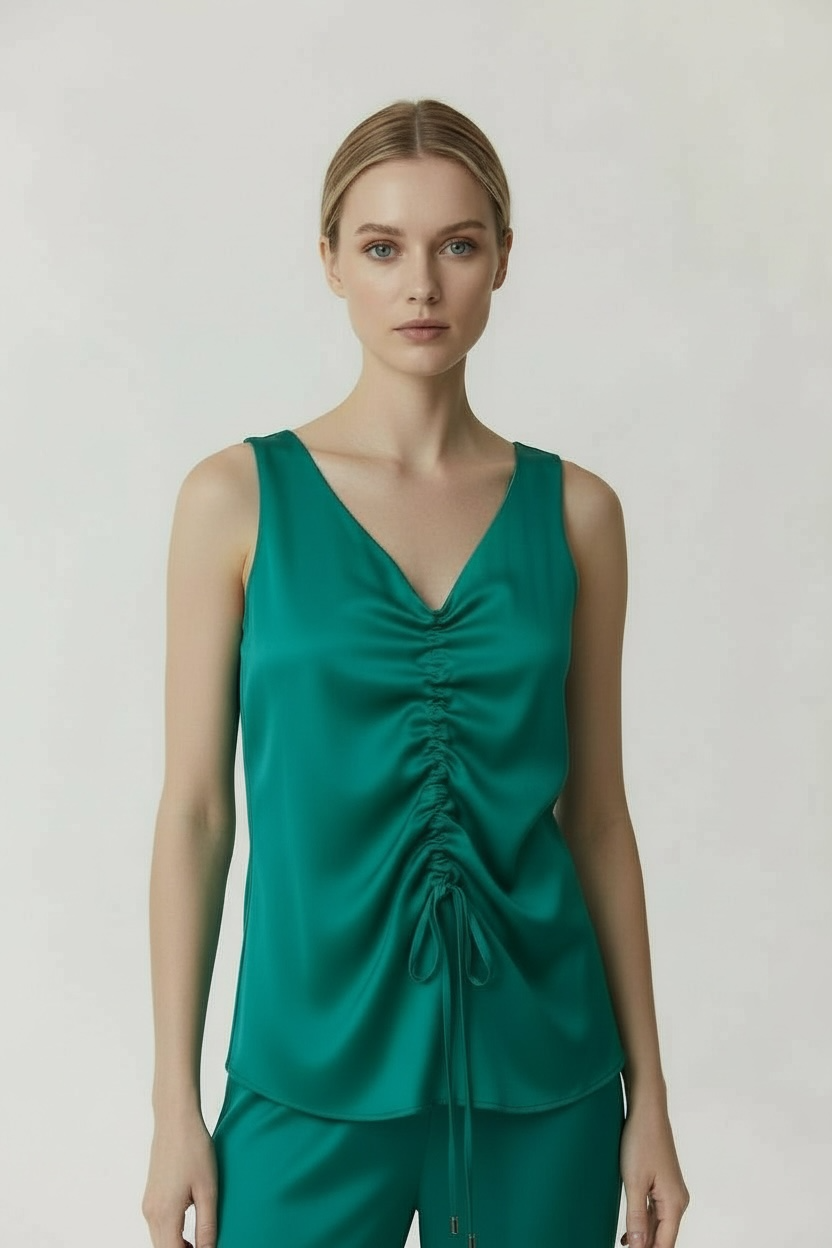 Satin Cinched Blouse