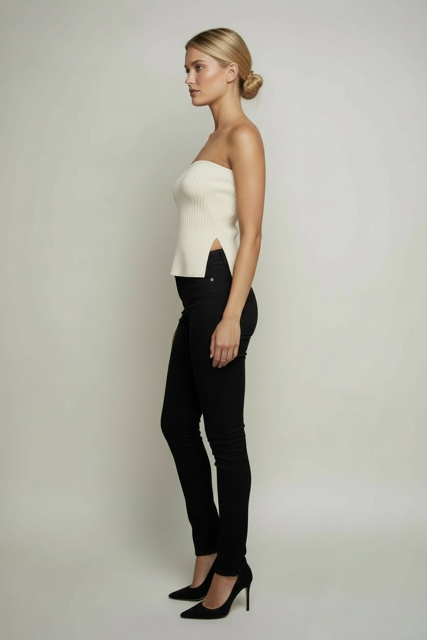 Ribbed Sweater Tube Top