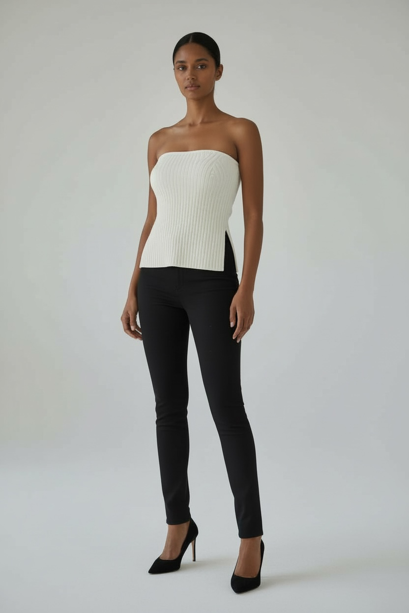 Ribbed Cropped Tube Top