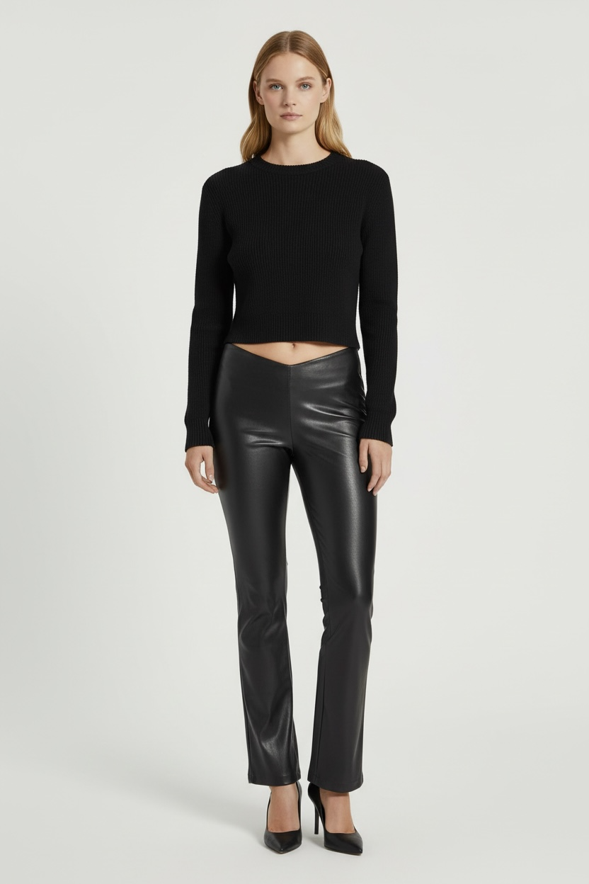 Vegan Leather Cinched Pants