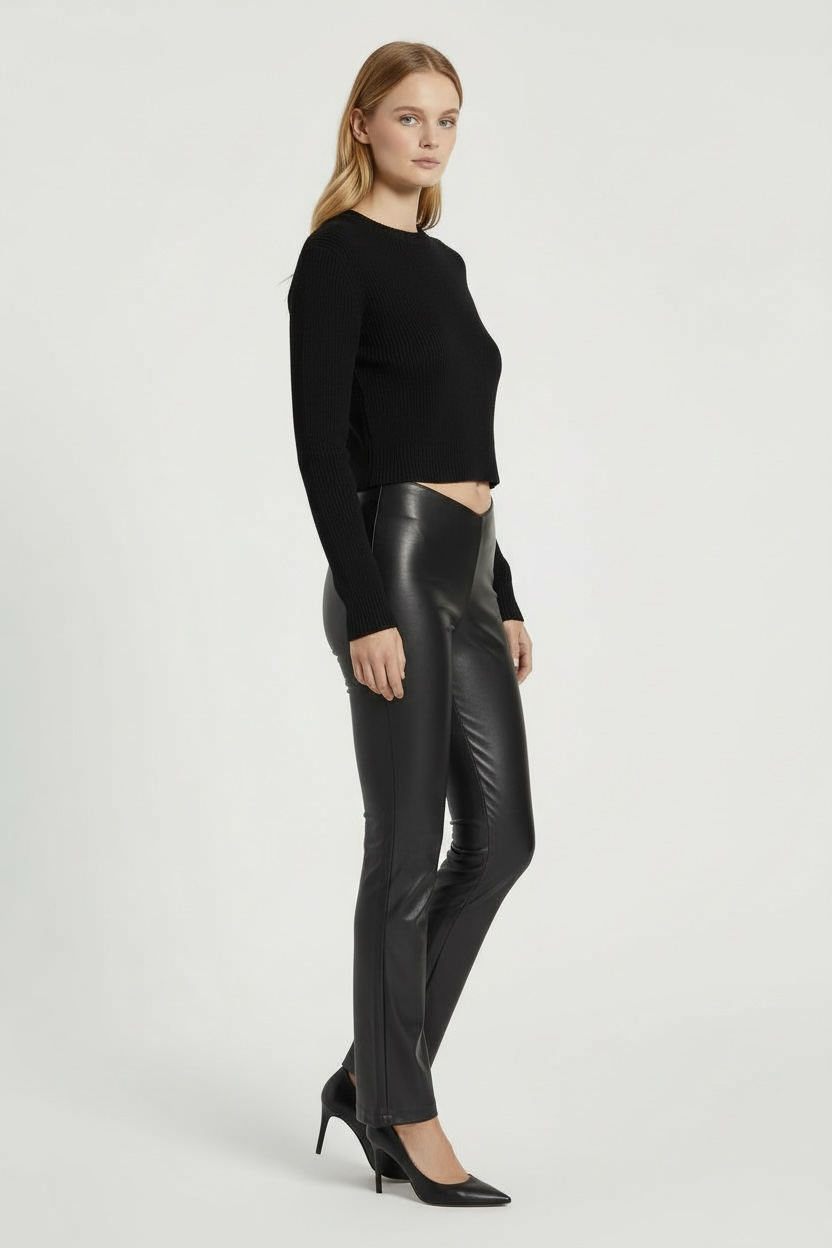 Vegan Leather Cinched Pants