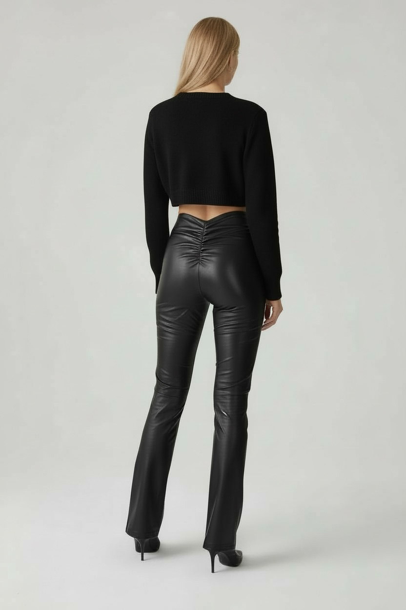 Vegan Leather Cinched Pants