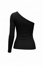 Flirtatious One-Sleeve Blouse