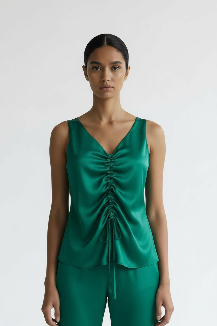 Satin Cinched Blouse