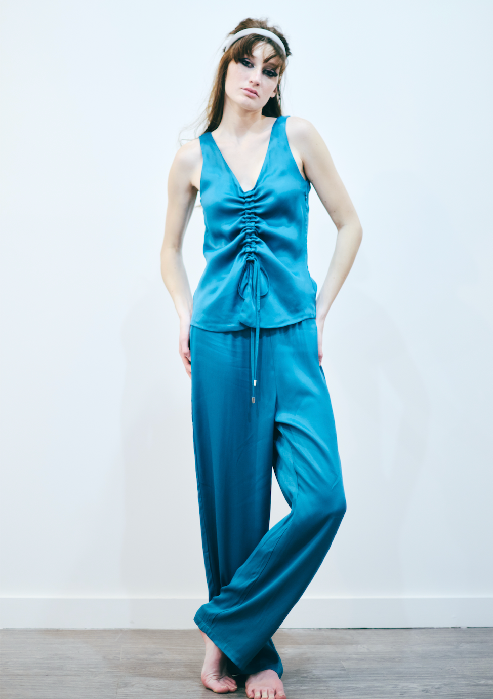 Satin Cinched Blouse