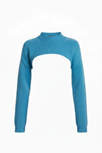 Blue sweater ghost mannequin white fill