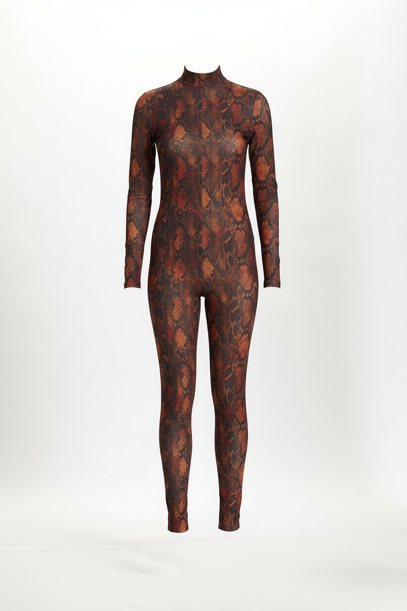 Snakeskin Catsuit Front - Ghost Mannequin