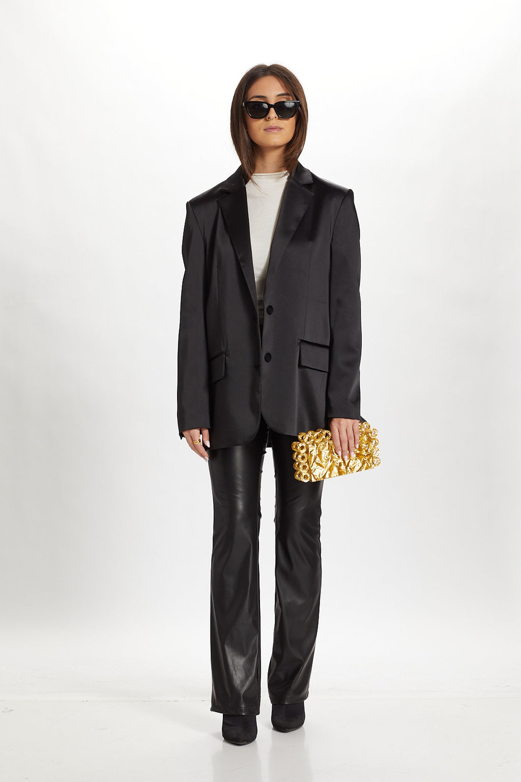 Vegan Leather Cinched Pants